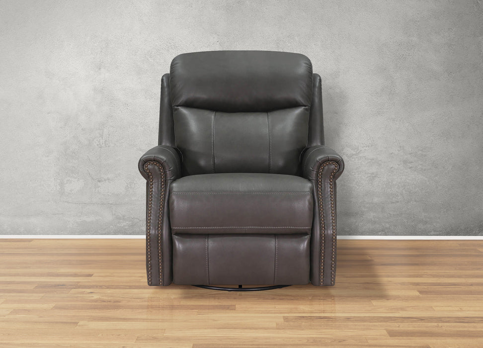 Royce Power Headrest Swivel Glider Leather Recliner