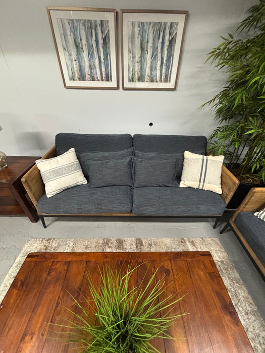 Reclaimed Wood Blue Upholstered Sofas from Zin Home - Abundant Home Collections