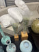 Wood and glass vase set