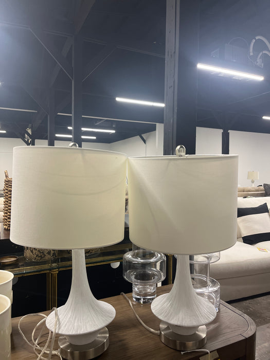 White linen lamps