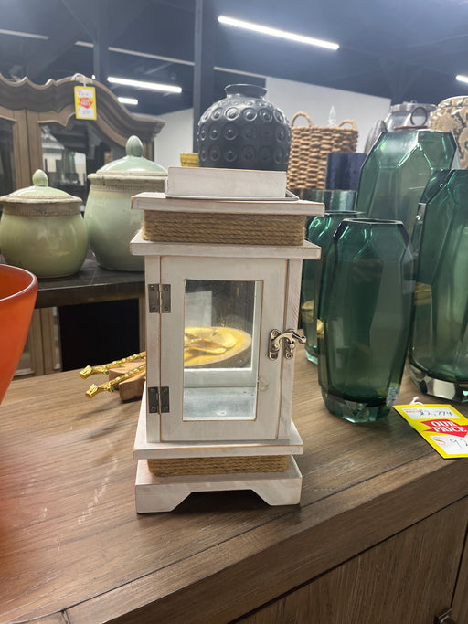 Rustic wooden candle holder
