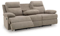 Side-Swipe Reclining Sofa with Drop Down Table - Abundant Home Collections