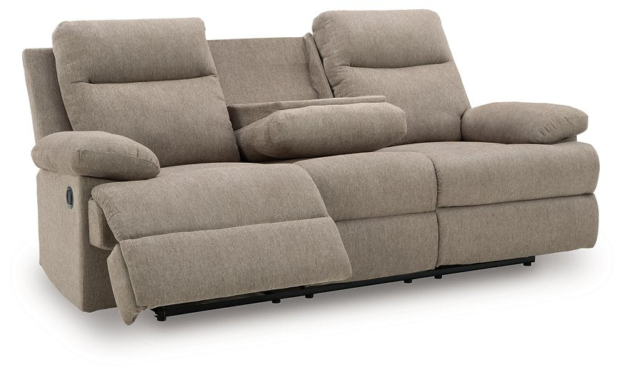 Side-Swipe Reclining Sofa with Drop Down Table - Abundant Home Collections