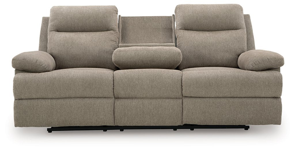Side-Swipe Reclining Sofa with Drop Down Table - Abundant Home Collections