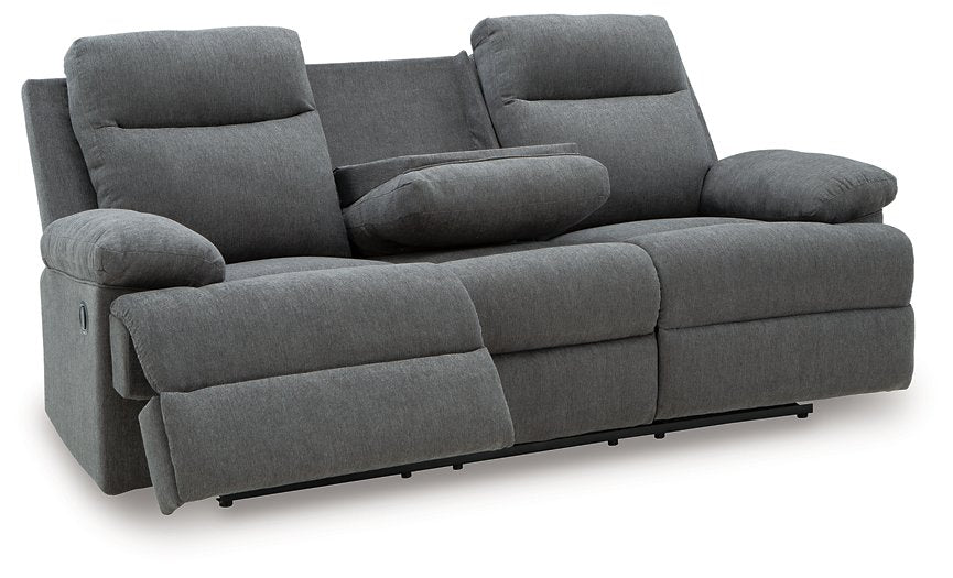 Side-Swipe Reclining Sofa with Drop Down Table - Abundant Home Collections