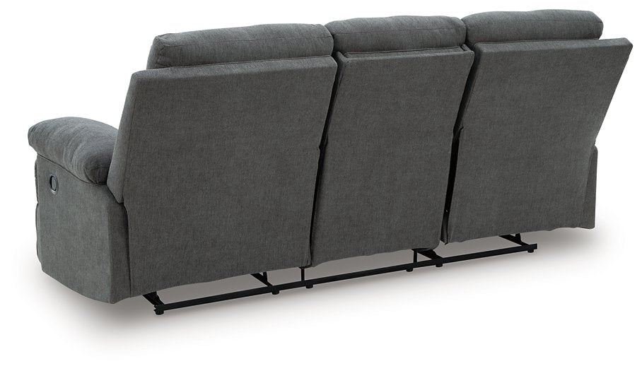 Side-Swipe Reclining Sofa with Drop Down Table - Abundant Home Collections