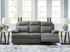 Side-Swipe Reclining Sofa with Drop Down Table - Abundant Home Collections