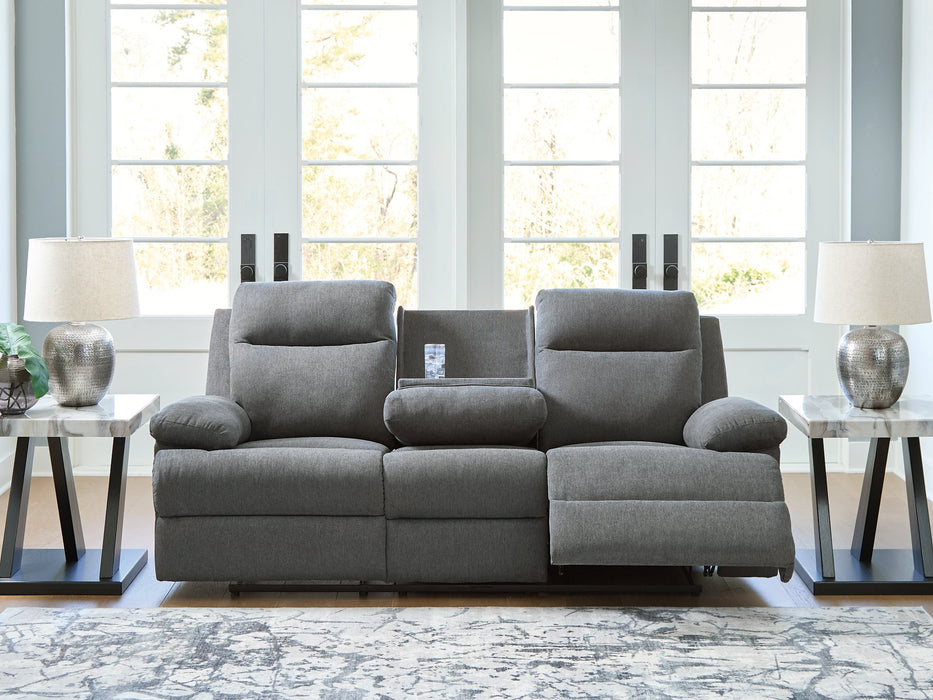 Side-Swipe Reclining Sofa with Drop Down Table - Abundant Home Collections