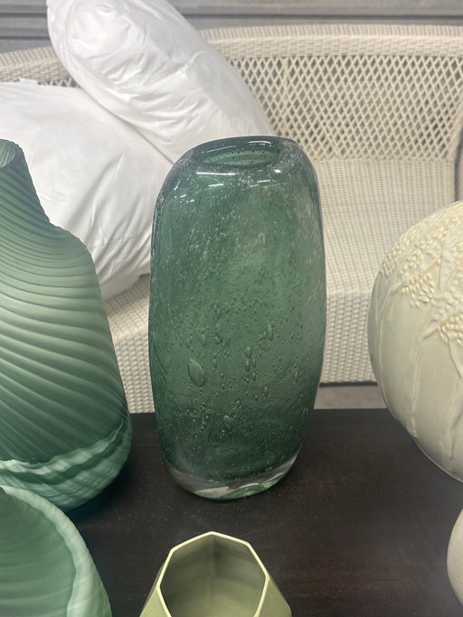 Glass green pot