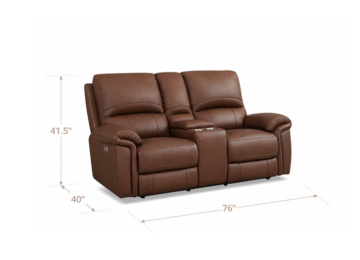 Monica Leather Reclining Loveseat