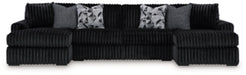 Midnight-Madness Sectional with Chaise - Abundant Home Collections