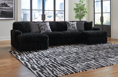 Midnight-Madness Sectional with Chaise - Abundant Home Collections