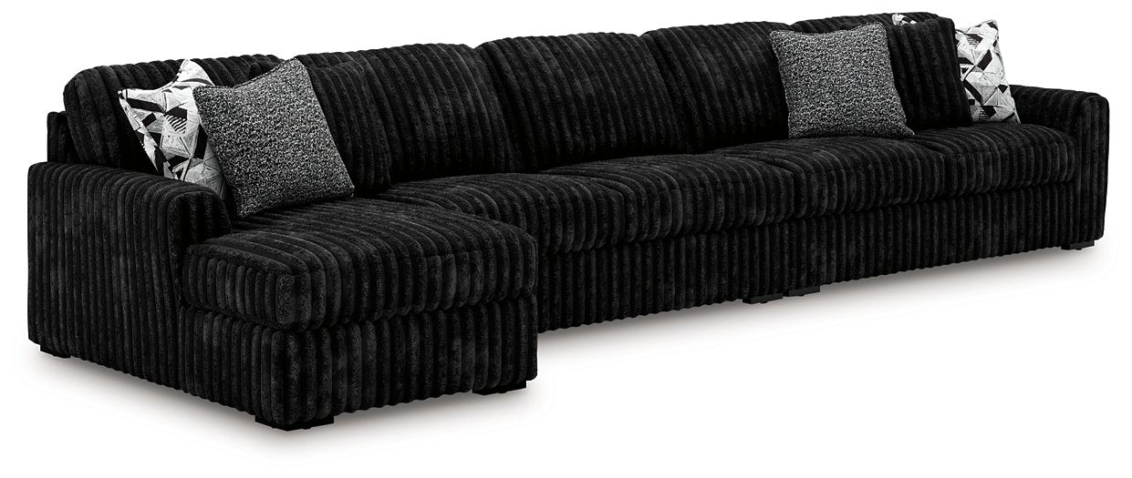Midnight-Madness Sectional with Chaise - Abundant Home Collections