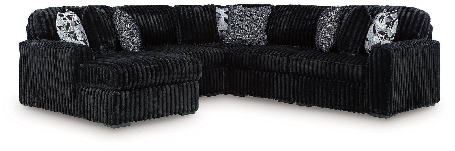 Midnight-Madness Sectional with Chaise - Abundant Home Collections