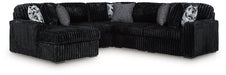 Midnight-Madness Sectional with Chaise - Abundant Home Collections