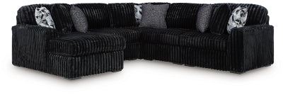 Midnight-Madness Sectional with Chaise - Abundant Home Collections