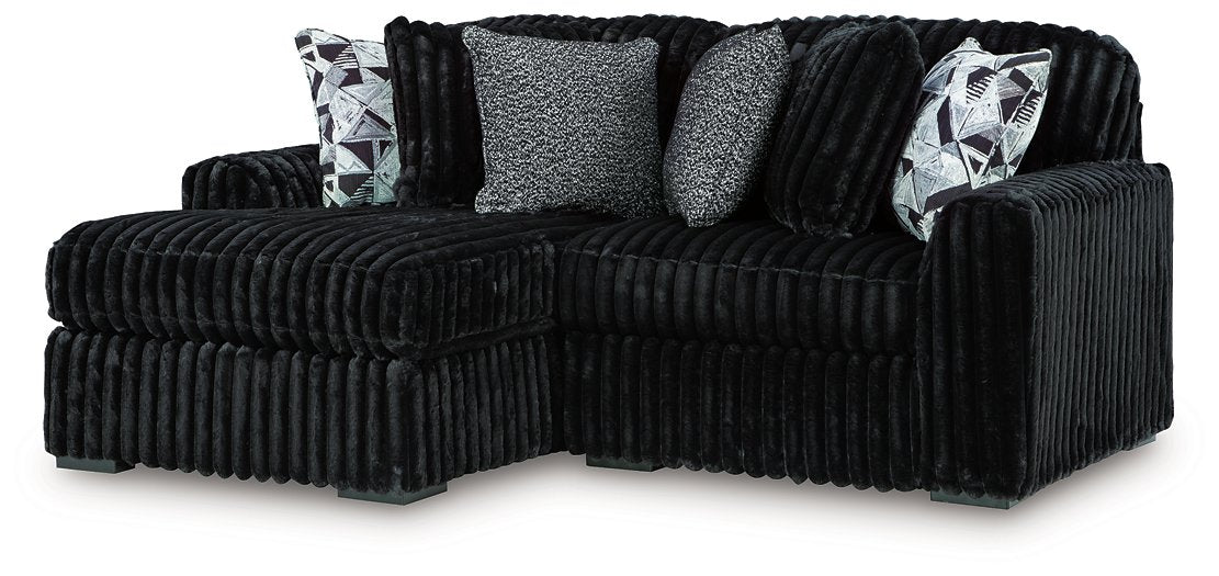 Midnight-Madness Sectional with Chaise - Abundant Home Collections
