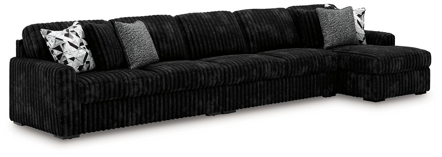 Midnight-Madness Sectional with Chaise - Abundant Home Collections