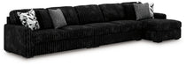 Midnight-Madness Sectional with Chaise - Abundant Home Collections