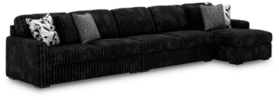 Midnight-Madness Sectional with Chaise - Abundant Home Collections