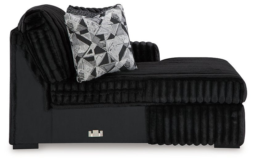 Midnight-Madness Sectional with Chaise - Abundant Home Collections