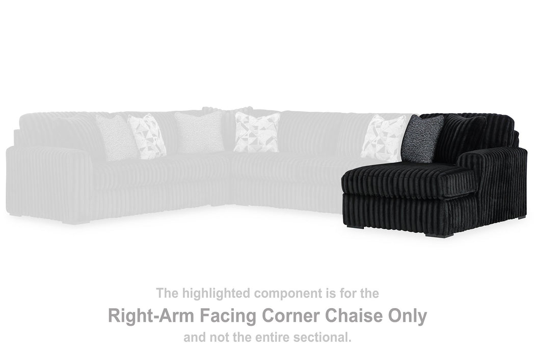 Midnight-Madness Sectional with Chaise - Abundant Home Collections