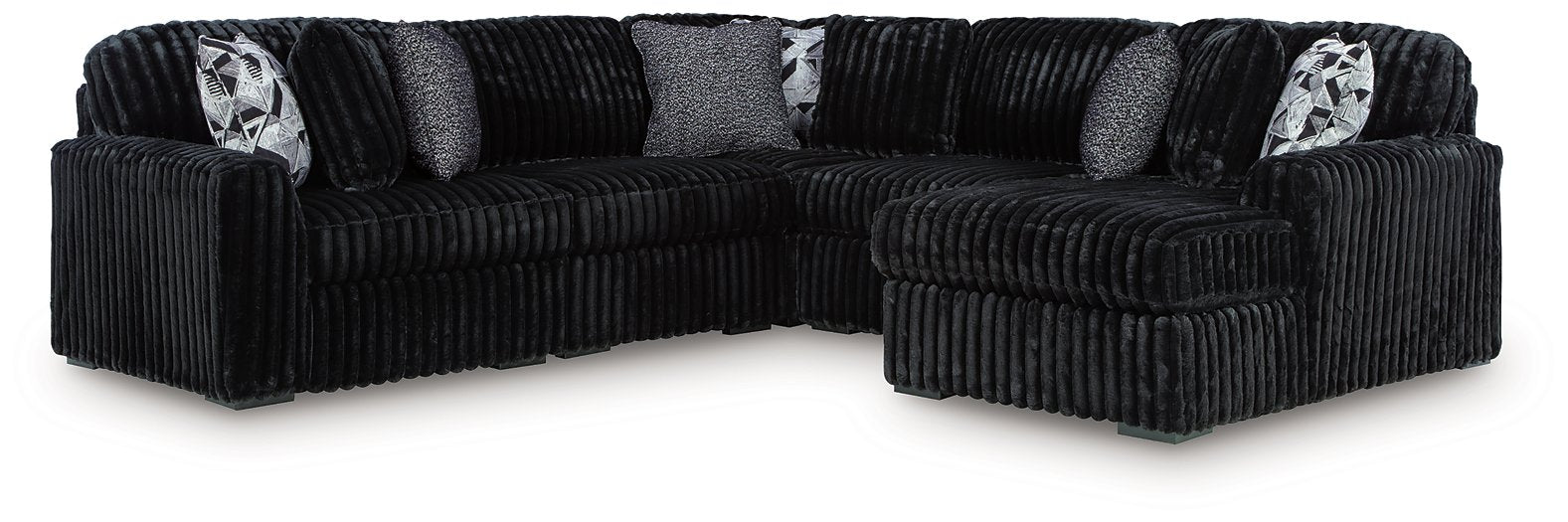 Midnight-Madness Sectional with Chaise - Abundant Home Collections