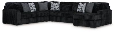 Midnight-Madness Sectional with Chaise - Abundant Home Collections