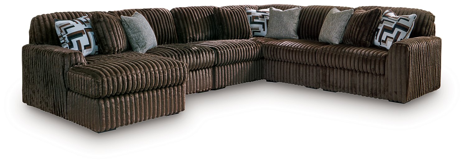 Midnight-Madness Sectional with Chaise - Abundant Home Collections