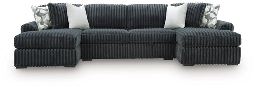 Midnight-Madness Double Chaise 3-Piece Sectional - Abundant Home Collections