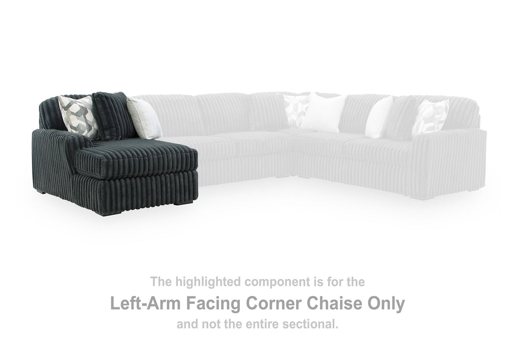 Midnight-Madness Double Chaise 3-Piece Sectional - Abundant Home Collections