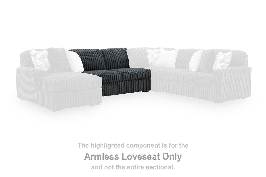 Midnight-Madness Double Chaise 3-Piece Sectional - Abundant Home Collections