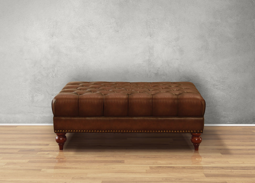 Aliso Leather Ottoman