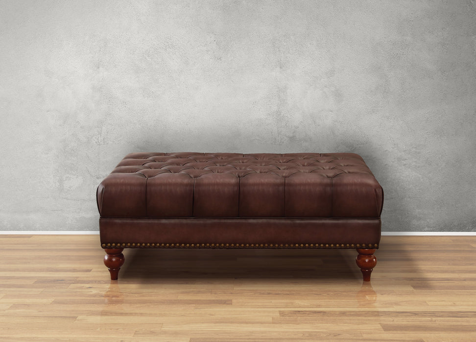 Aliso Leather Ottoman