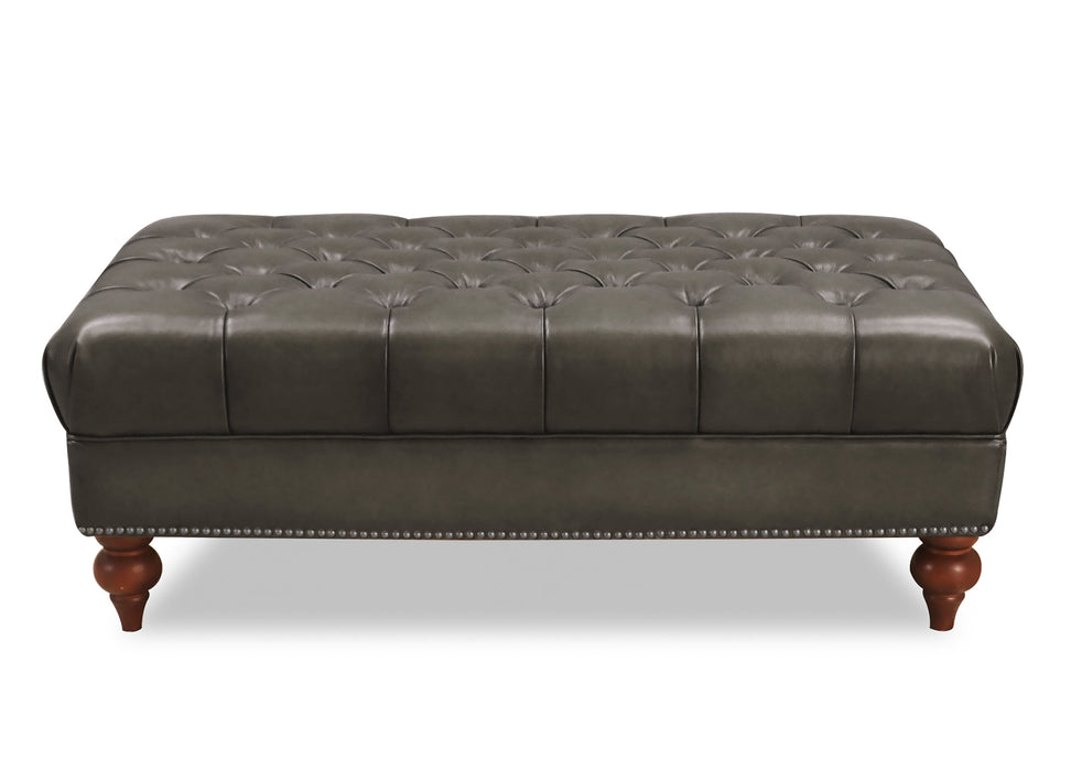 Aliso Leather Ottoman