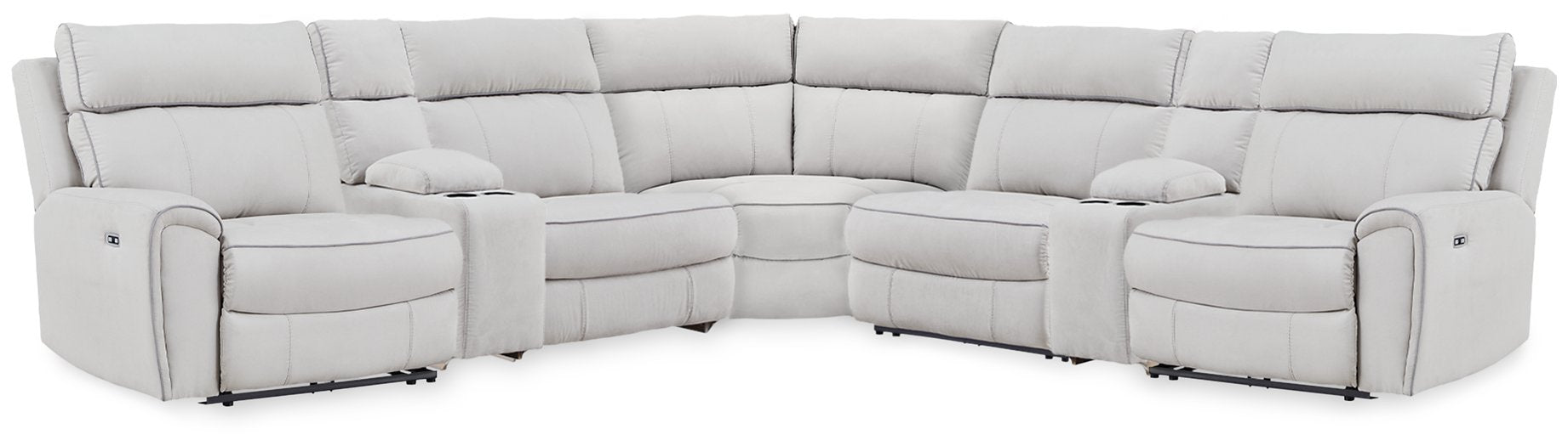 Social Pointe Reclining Sectional with Storage Consoles - Abundant Home Collections