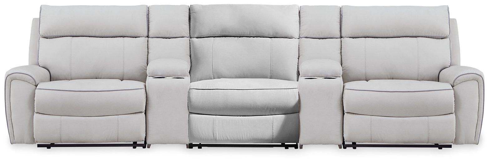 Social Pointe Reclining Sectional with Storage Consoles - Abundant Home Collections