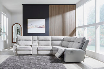 Social Pointe Reclining Sectional with Storage Consoles - Abundant Home Collections