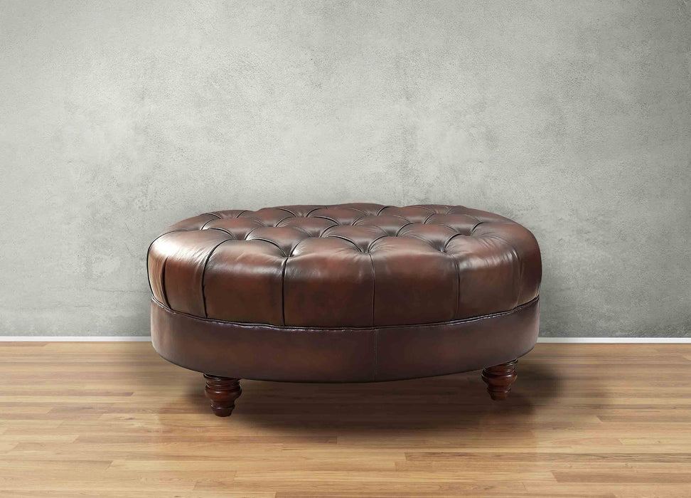 Newport Leather Ottoman