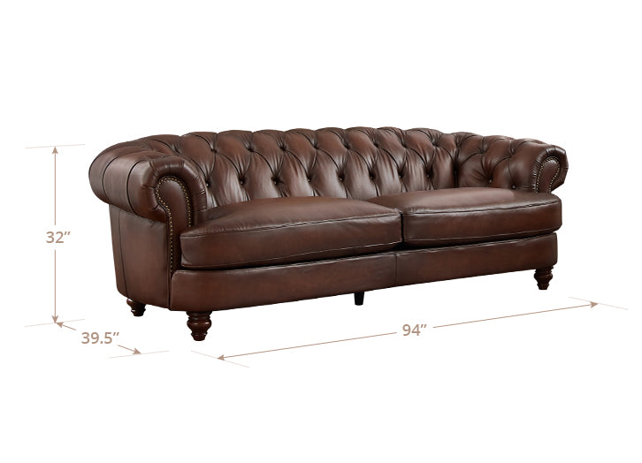 Newport Leather Loveseat