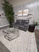 Natuzzi Editions Grey Leather Loveseat