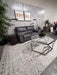 Natuzzi Editions Grey Leather Loveseat