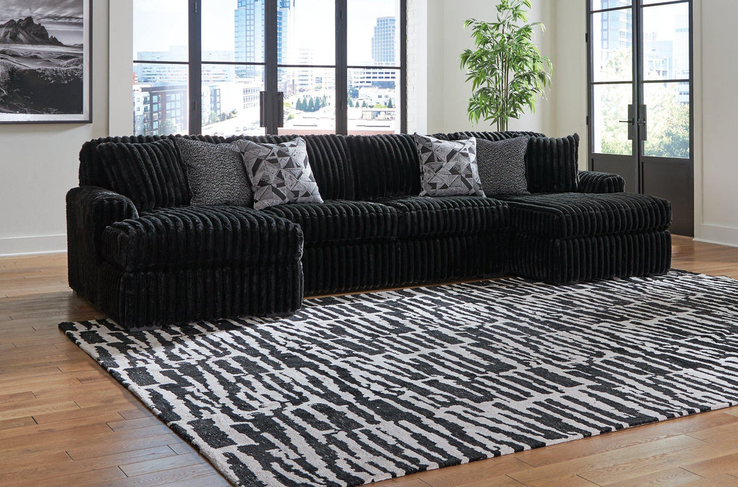 Midnight-Madness Sectional with Chaise - Abundant Home Collections