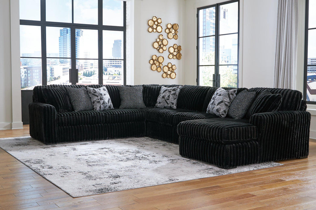 Midnight-Madness Sectional with Chaise - Abundant Home Collections