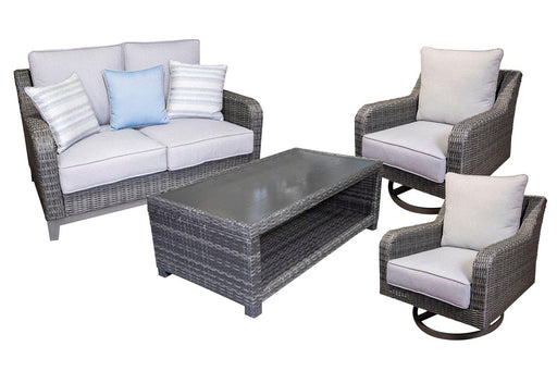 Elite Park Outdoor Loveseat, Lounge Chairs and Cocktail Table - Abundant Home Collections