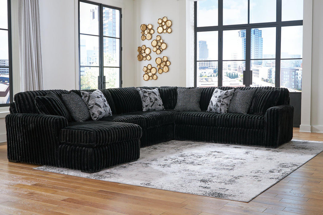 Midnight-Madness Sectional with Chaise - Abundant Home Collections