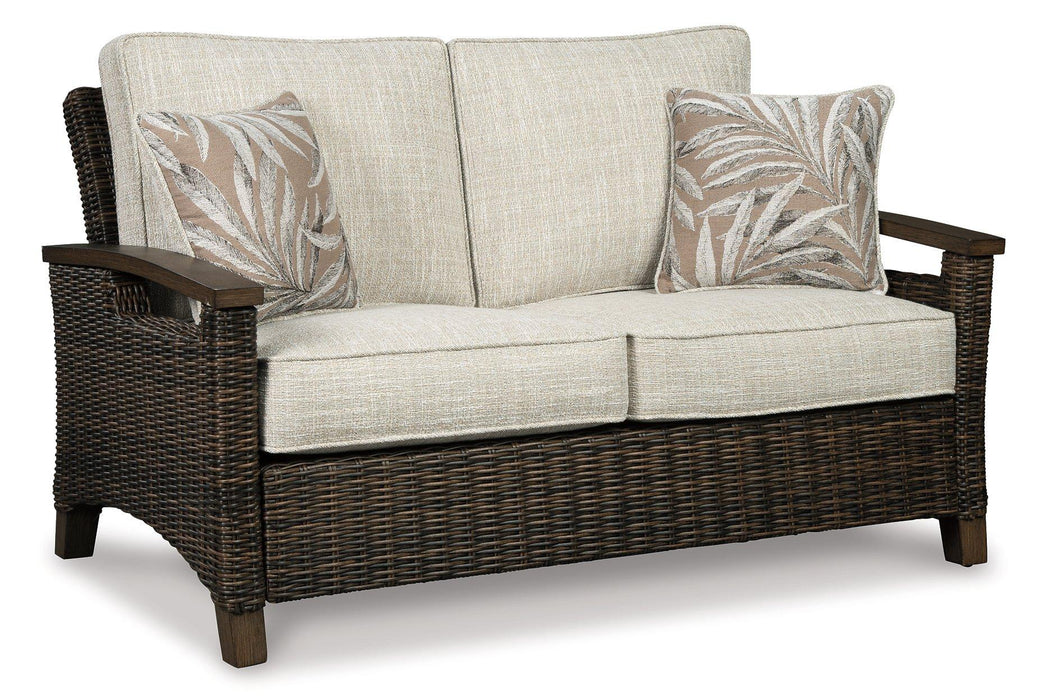 Paradise Trail Outdoor Loveseat, Lounge Chairs and Fire Pit Table - Abundant Home Collections