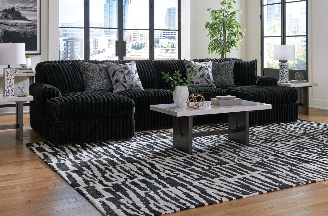 Midnight-Madness Sectional with Chaise - Abundant Home Collections