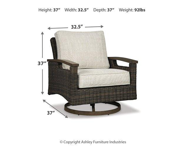 Paradise Trail Paradise Trail Fire Pit Table with 4 Nuvella Swivel Lounge Chairs - Abundant Home Collections