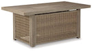 Beachcroft Beachcroft Fire Pit Table with Four Nuvella Swivel Lounge Chairs - Abundant Home Collections
